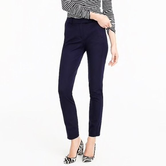 Navy Blue J. Crew Stretch Cotton Slim Fit Ankle Pants (NWT) - Picture 4 of 4